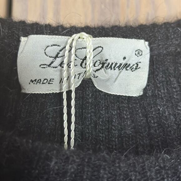 NWT Vintage Les Copains Beaded Embellishments Around Neckline Black Sweater - Picture 4 of 6